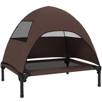 Podignuti krevet za pse s nadstrešnicom 76 × 61 × 71 cm, boja kafe