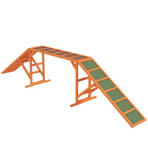 Agility rampa za pse, protuklizna, od drveta 335 × 55 × 60 cm, narandžasta