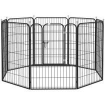 Ograda za pse od 8 elemenata, 80 × 100 cm po elementu, crna
