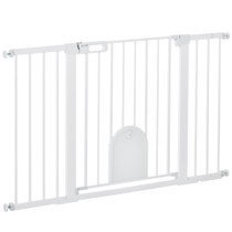 Zaštitna ograda za pse s malim vratima 75–131 × 76 cm, bijela
