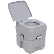 Prenosivi toalet za kampovanje 20 L, s rezervoarom za vodu, 35,5 × 41 × 42,5 cm, siva