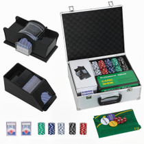 Poker set s 300 žetona, kartama i koferom, za 8 igrača, srebrni