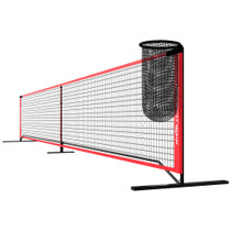 Set za pickleball s mrežom, stalkom, loptama i torbom, crveni