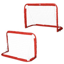 Set od 2 sklopiva mini gola za fudbal s metalnim okvirom, crveni