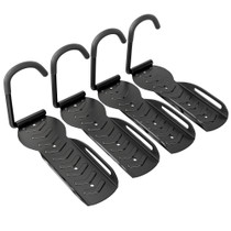 Set od 4 zidna držača za bicikle, sklopivi, nosivost 30 kg, crni