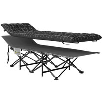 Sklopivi kamp krevet s madracem 190 × 67 × 37 cm, crni
