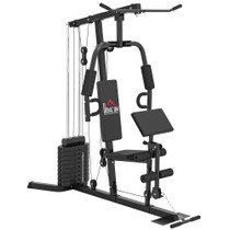Multifunkcionalna sprava za trening snage s blokom tegova 45 kg, crna