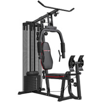 Kućna stanica za vježbanje s tegovima 45 kg, crna