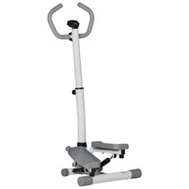 Stepper s LCD ekranom i podesivom ručkom, bijelo-sivi
