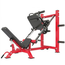 Leg press mašina s 4 sigurnosna graničnika i podesivim naslonom, crvena