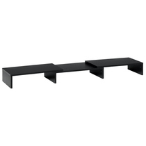 Postolje za monitor s 3 police, podesive dužine 80–117 × 23,5 × 10 cm, crno