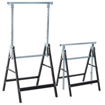 Set 2 sklopiva kozla podesive visine 68 × 58 × 80–130 cm, crni