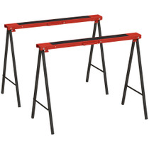 Set od 2 sklopiva kozla za rad, nosivost do 250 kg, metalni, crveni