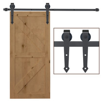Set okova za klizna vrata sa šinom 200 cm, nosivost 100 kg, smeđi