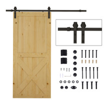 Set okova za klizna vrata 200 cm, nosivost 100 kg, crni