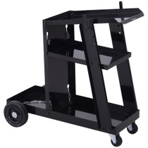 Kolica za varenje s 3 police i sigurnosnim lancima 71 × 39 × 70 cm, crna