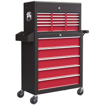 Kolica za alat s 14 ladica 76 × 33 × 75 cm, crvena