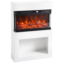 Električni kamin s 3D plamenom, grijanje 900 / 1800 W, bijeli