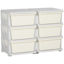 Organizator za dječije igračke s ladicama 75 × 37 × 56,5 cm, krem bijeli