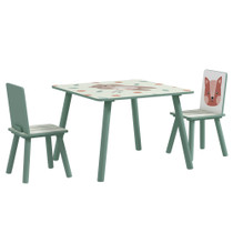 Dječiji stol s 2 stolice 60 × 60 × 44 cm, zeleni