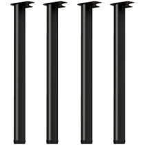 Metalne noge za stol, set od 4 komada, 73 × 6 × 6 cm, crne