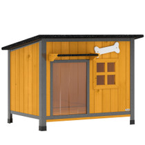 Kućica za pse s otvorivim krovom 84,5 × 62 × 65 cm, žuta
