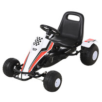Dječiji go-kart na pedale s podesivim sjedištem i ručnom kočnicom, bijeli