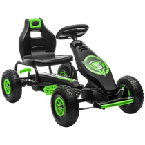 Dječiji karting na pedale, podesivo sjedište, zeleno-crni