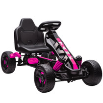 Dječiji gokart na pedale s kočnicom i slobodnim hodom, 3–6 godina, roze