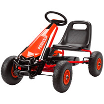 Dječiji gokart na pedale s podesivim sjedištem i EVA točkovima, crveni