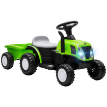Dječiji električni traktor s odvojivom prikolicom, zeleni