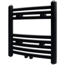 Kupaonski radijator za ručnike s prečkama zaobljeni crni 480 x 480 mm Kupaonski radijator za ručnike s prečkama zaobljeni crni 480 x 480 mm