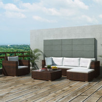 Vrtni Sofa Set 17 Kom Poli Ratan Smeđi