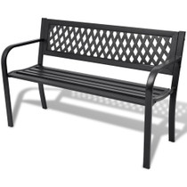 Vrtna klupa 118 cm čelik crna Vrtna klupa 118 cm čelik crna