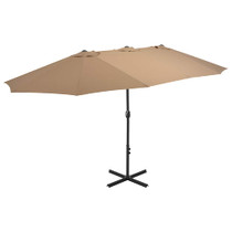 Vrtni suncobran s aluminijskom šipkom 460 x 270 cm bež Vrtni suncobran s aluminijskom šipkom 460 x 270 cm bež