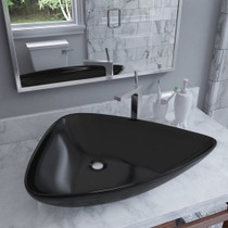 Keramički trokutasti umivaonik crni 645 x 455 x 115 mm Keramički trokutasti umivaonik crni 645 x 455 x 115 mm