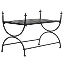 Klupa u starinskom stilu metalna 83 x 42 x 55 cm crna Klupa u starinskom stilu metalna 83 x 42 x 55 cm crna