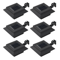 Vrtne solarne svjetiljke 6 kom LED kvadratne 12 cm crne Vrtne solarne svjetiljke 6 kom LED kvadratne 12 cm crne
