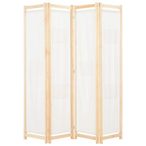 Sobna pregrada s 4 panela od tkanine 160 x 170 x 4 cm krem Sobna pregrada s 4 panela od tkanine 160 x 170 x 4 cm krem