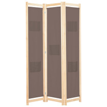 Sobna pregrada s 3 panela od tkanine 120 x 170 x 4 cm smeđa Sobna pregrada s 3 panela od tkanine 120 x 170 x 4 cm smeđa