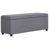 Klupa s pretincem za pohranu 116 cm svjetlosiva poliesterska Klupa s pretincem za pohranu 116 cm svjetlosiva poliesterska