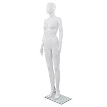 Ženska lutka za izlog sa staklenim postoljem bijela sjajna 175 cm