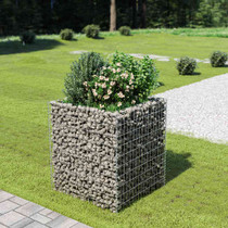 Gabionska sadilica od pocinčanog čelika 90 x 90 x 100 cm