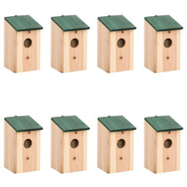 Kućice za ptice 8 kom drvene 12 x 12 x 22 cm