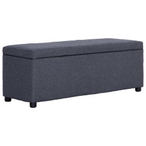 Klupa s pretincem za pohranu 116 cm tamnosiva poliesterska Klupa s pretincem za pohranu 116 cm tamnosiva poliesterska