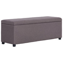 Klupa s pretincem za pohranu 116 cm bež poliesterska Klupa s pretincem za pohranu 116 cm bež poliesterska