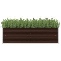Povišena vrtna gredica smeđa 160 x 40 x 45 cm pocinčani čelik