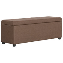 Klupa s pretincem za pohranu 116 cm smeđa poliesterska Klupa s pretincem za pohranu 116 cm smeđa poliesterska