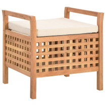 Klupa za pohranu od masivne orahovine 49 x 48 x 49 cm Klupa za pohranu od masivne orahovine 49 x 48 x 49 cm