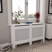 vidaXL Pokrov za radijator bijeli 152 x 19 x 81,5 cm MDF